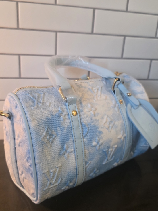 Source Unknown Accessories - Powder Blue Embossed Bag
